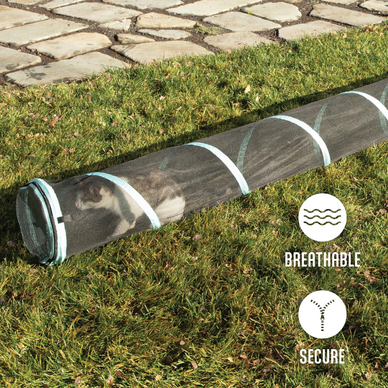 Outdoor Cat Tunnel 3 Metre Play Run, detail view